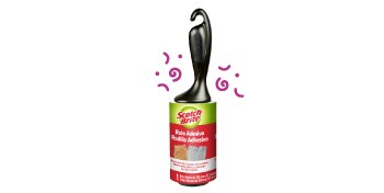Produto Rolo Adesivo Scotch-Brite remove fiapos.
