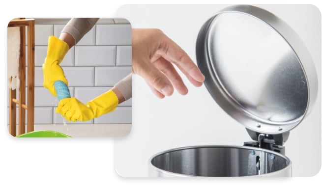 Luva multiusos, ideal para todas as tarefas domésticas, protege mãos e unhas.
