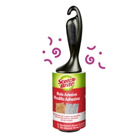 Produto Rolo Adesivo Scotch-Brite remove fiapos.